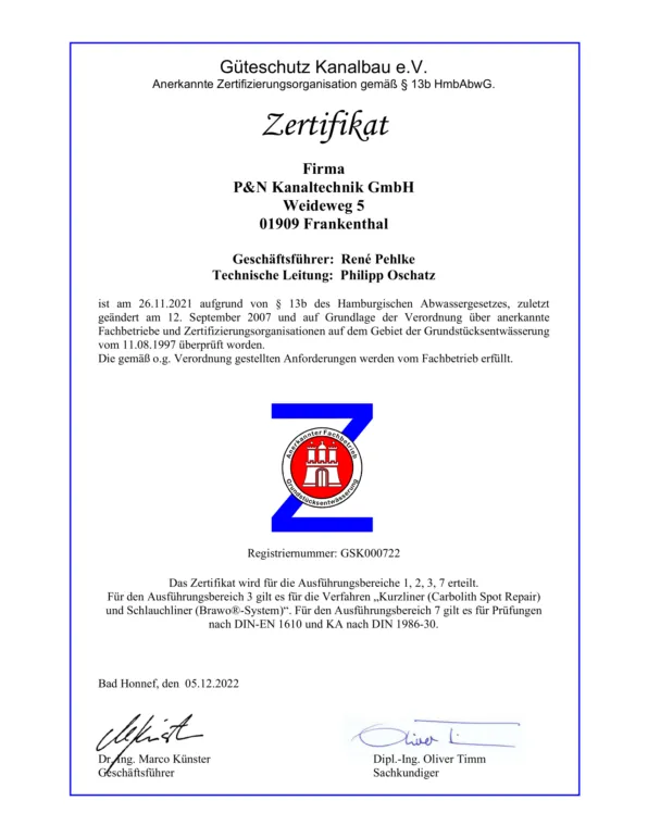 Nachweis: Fachbetrieb nach § 13b HmbAbwG